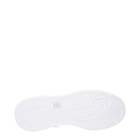 Białe skórzane trampki za kostkę