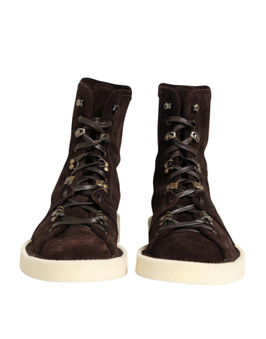 Brown Suede Lace Up Ankle Short Boots Shoes