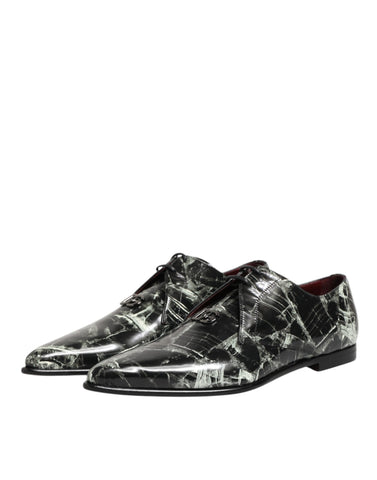 Marbled Pattern Dress Lace Up Derby Shoes