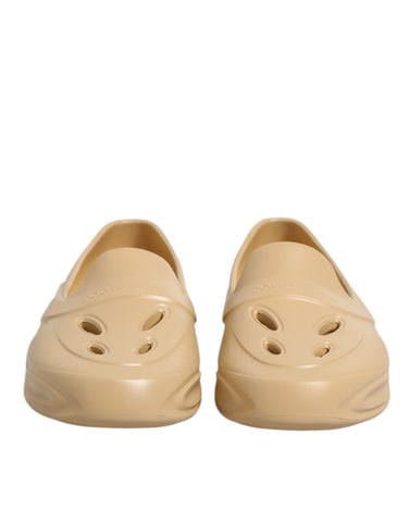 Beige Rubber Slides Low Top Sneakers Shoes
