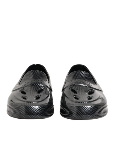 Black Rubber Slides Low Top Sneakers Shoes