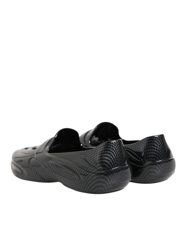 Black Rubber Slides Low Top Sneakers Shoes