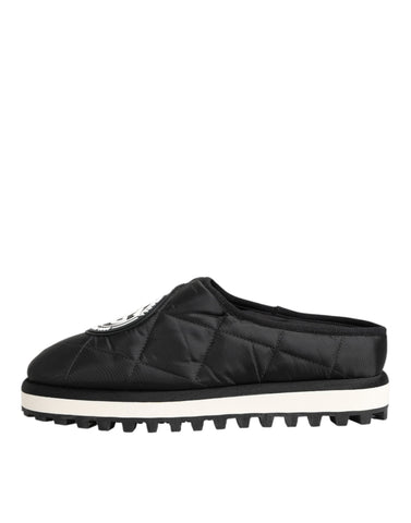 Black Nylon Low Top Slip On Sneaker Shoes
