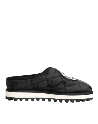 Black Nylon Low Top Slip On Sneaker Shoes