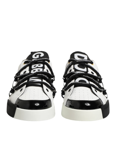 Białe skórzane buty sportowe Portofino z logo