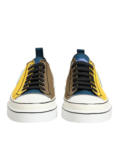 Wielokolorowe bawełniane niskie trampki z logo