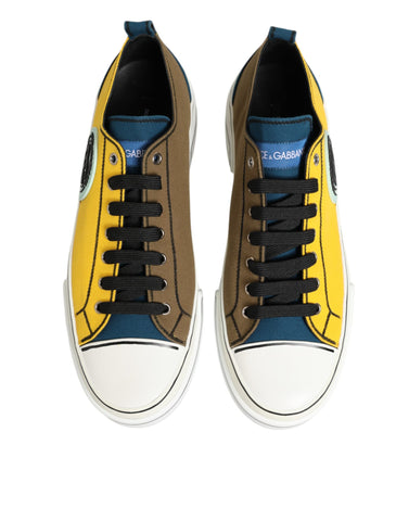 Wielokolorowe bawełniane niskie trampki z logo