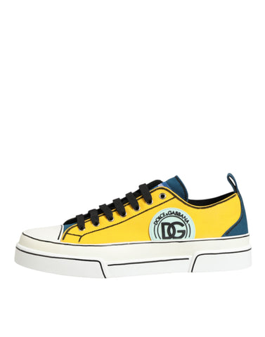 Wielokolorowe bawełniane niskie trampki z logo