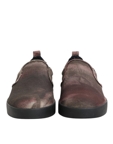 Wielokolorowe bawełniane niskie wsuwane buty sportowe męskie