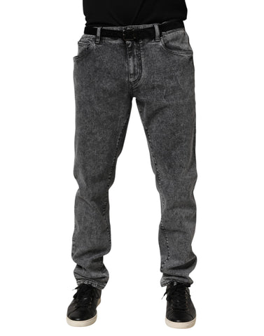 Gray Cotton Slim Fit Denim Trouser Jeans