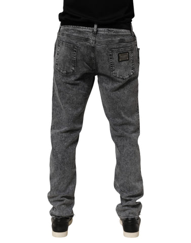 Gray Cotton Slim Fit Denim Trouser Jeans