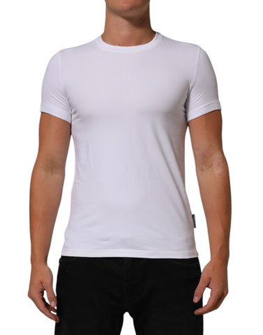 White Cotton Round Neck Underwear T-shirt