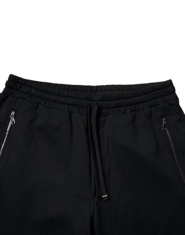 Black Cotton Men Jogger Sweatpants Pants