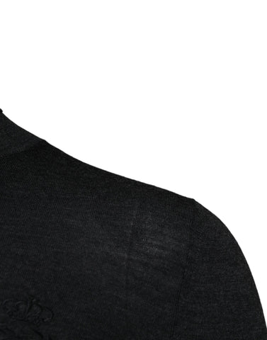 Black Wool Turtle Neck Men Pullover Sweater