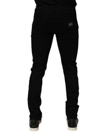 Black Cotton Stretch Slim Fit Men Denim Jeans
