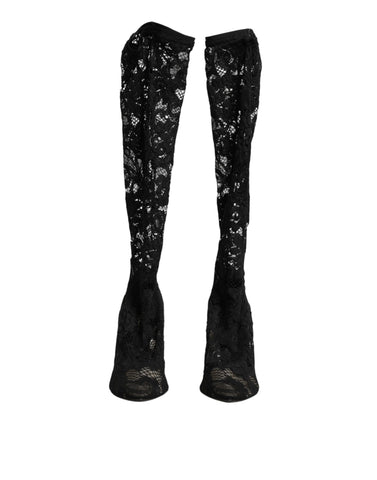 Black Pumps Taormina Lace Socks Boots Shoes