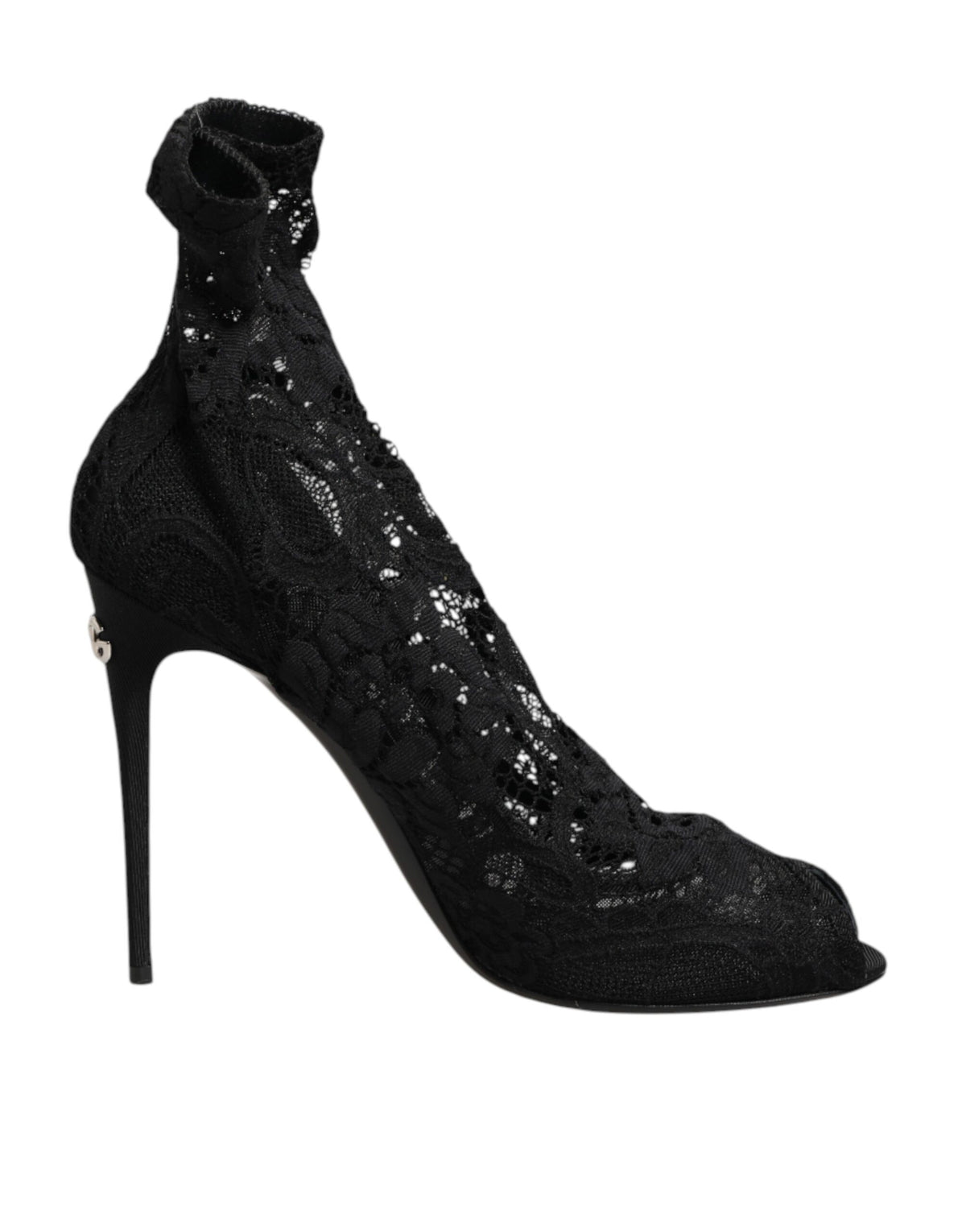 Black Stretch Taormina Lace Boots Shoes