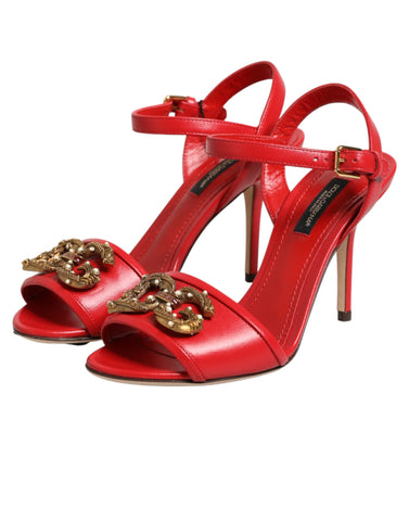 Red Leather DG AMORE Heels Sandals Shoes