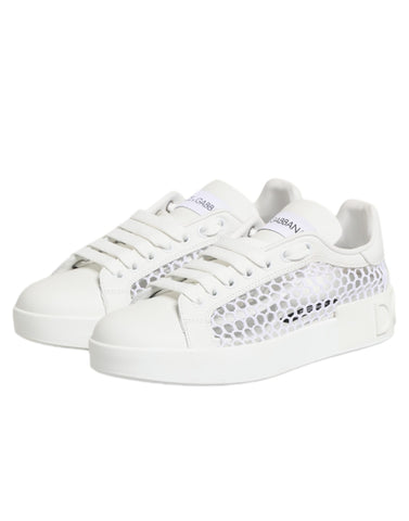 White Mesh Inserts Low Top Sneakers Shoes
