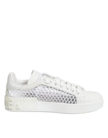 White Mesh Inserts Low Top Sneakers Shoes