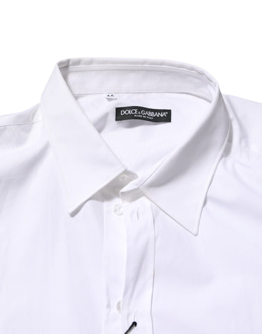 White Cotton Collared Long Sleeve Men Dress Shirt