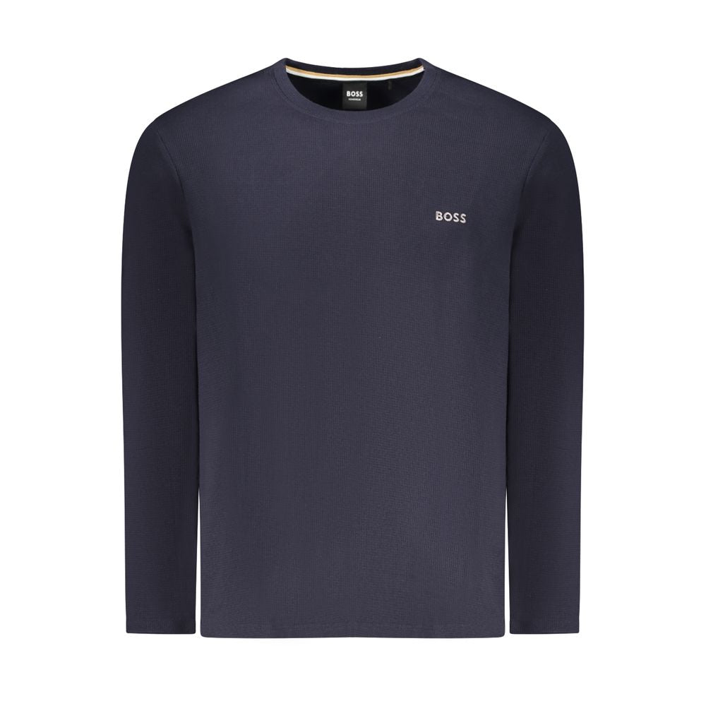 Blue Cotton Men Sweater