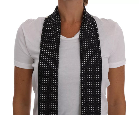 White Cotton Black Silk Scarf Top T-shirt