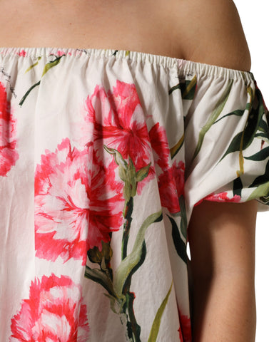 Multicolor Floral Off Shoulder Blouse Top