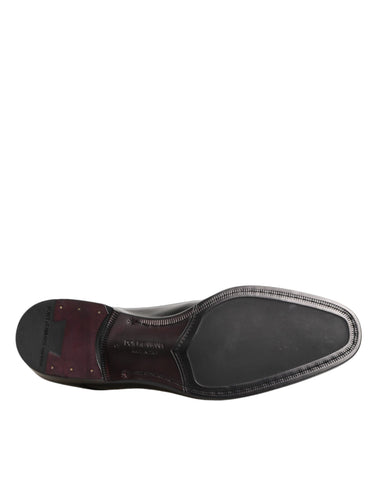 Czarne skórzane buty typu derby ze skóry cielęcej