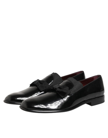 Black Leather Slip On Dress Men Loafers Shoes