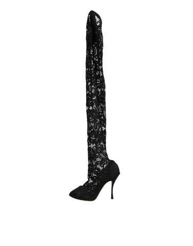 Black Taormina Lace Socks Pumps Boots Shoes