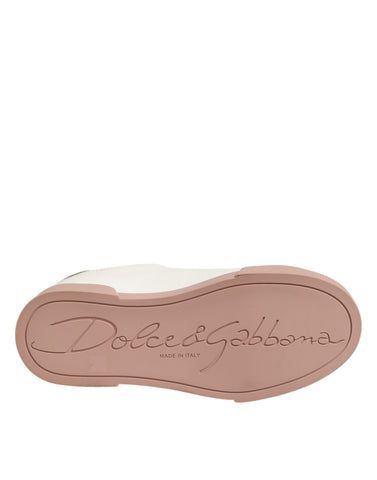 White Leather Sacred Heart Sneakers Shoes