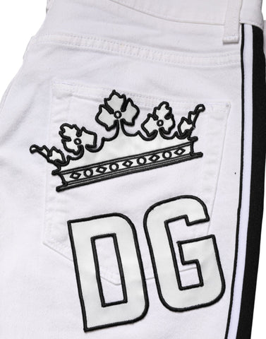 White Cotton Stretch Skinny Men Denim Jeans