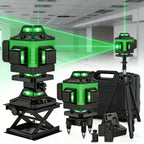 Poziomica laserowa 3D/4D 12/16 linii 360° z funkcją samopoziomowania i statywem