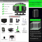 Poziomica laserowa 3D/4D 12/16 linii 360° z funkcją samopoziomowania i statywem