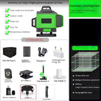 Poziomica laserowa 3D/4D 12/16 linii 360° z funkcją samopoziomowania i statywem