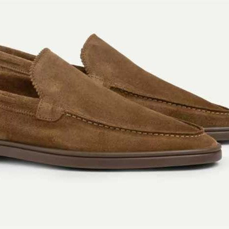 Męskie wsuwane płaskie buty z zamszową cholewką Drugie zdjęcie produktu