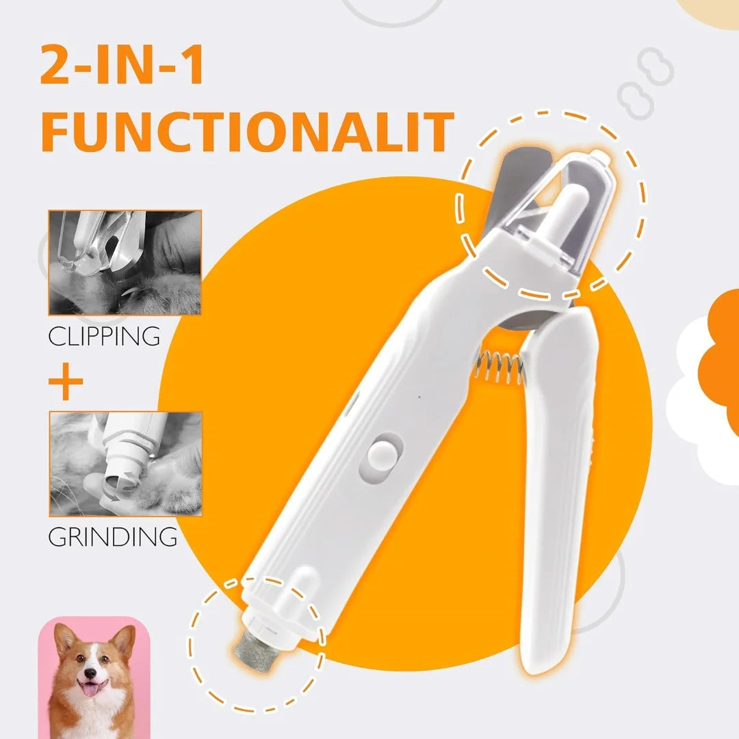Quiet Pet Nail Grinder with LED Light for Dogs & Cats
