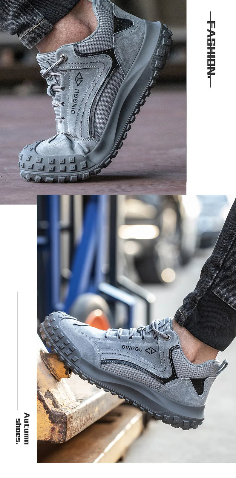 Męskie niezniszczalne bezpieczne buty robocze – ochronne sneakersy z stalowym noskiem, antypoślizgowe