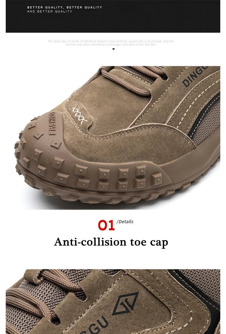 Męskie niezniszczalne bezpieczne buty robocze – ochronne sneakersy z stalowym noskiem, antypoślizgowe
