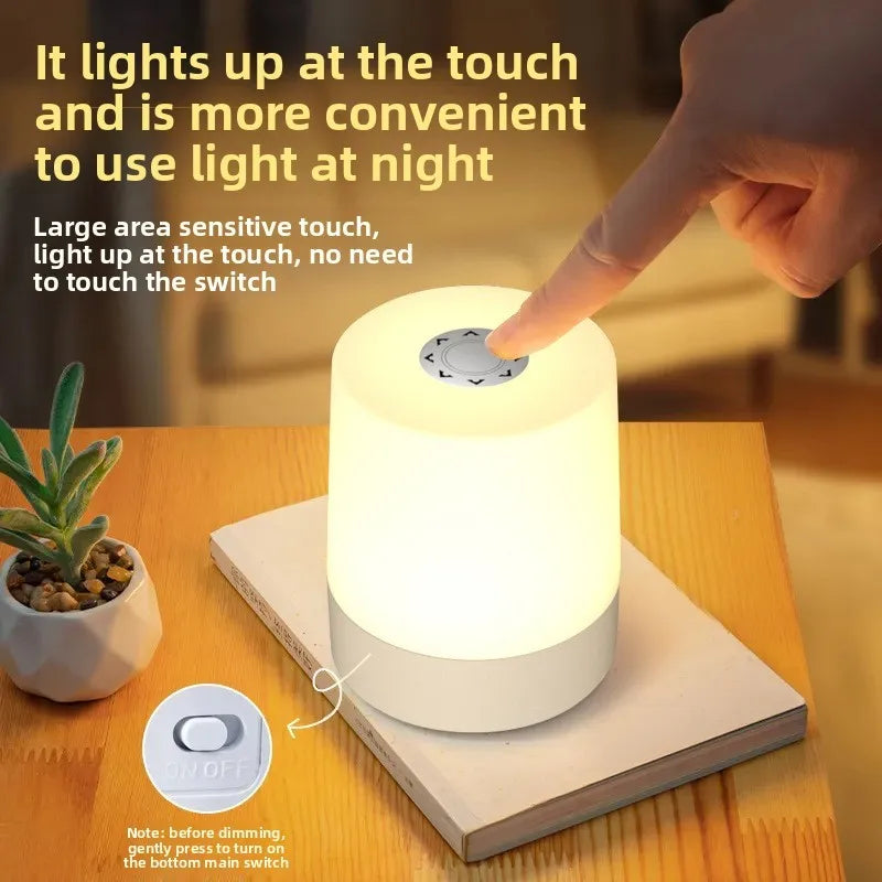 Lampka nocna dotykowa z akumulatorem – lampka LED na USB na stolik nocny z pilotem i 3 trybami kolorów