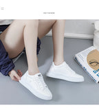Damskie sneakersy z ekoskóry – oddychające, sznurowane buty do chodzenia i na co dzień na zewnątrz