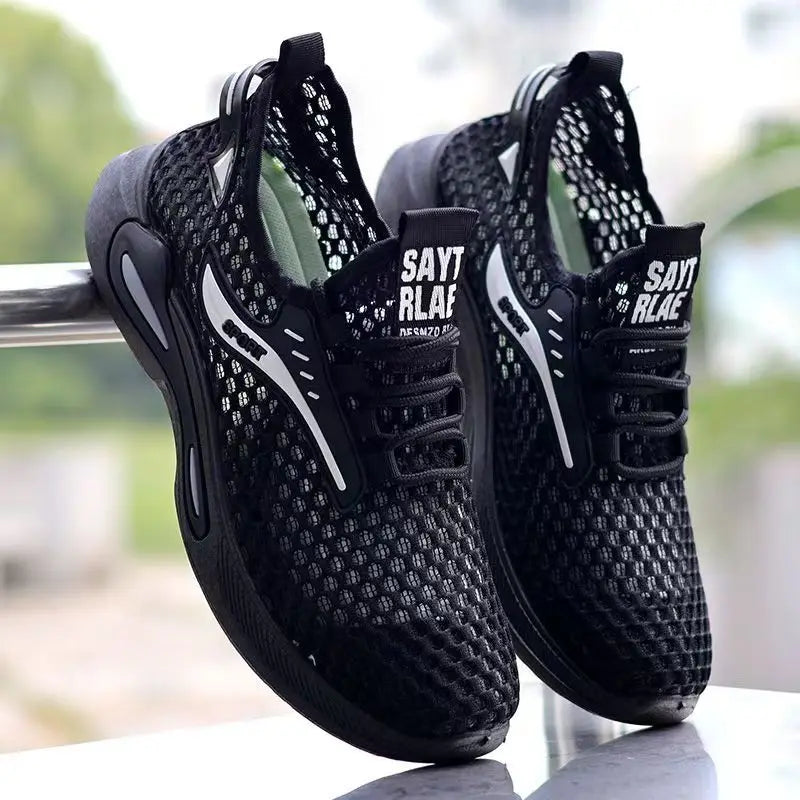 Męskie sneakersy do biegania z lodowym jedwabiem i siateczką – lekkie, oddychające buty sportowe