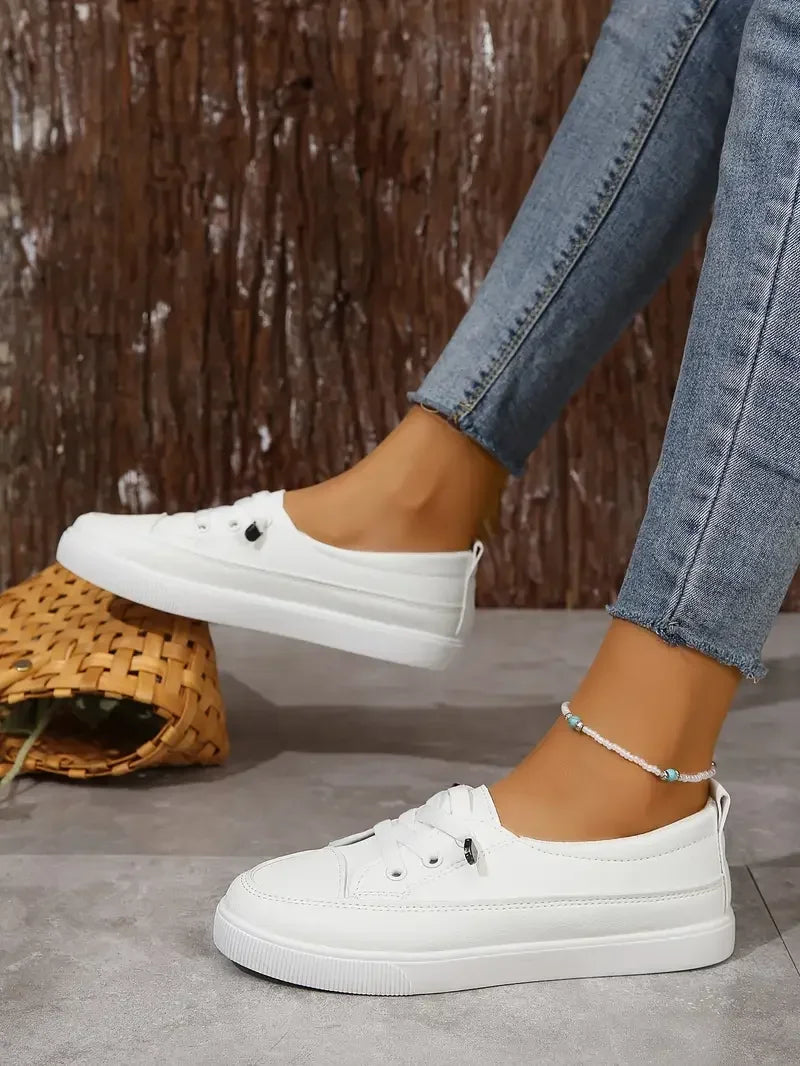 Damskie oddychające sneakersy z okrągłym noskiem – lekkie casualowe buty do chodzenia