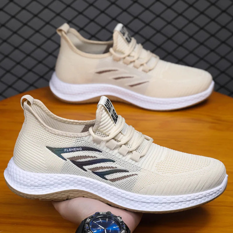 Męskie oddychające siateczkowe buty sportowe – lekkie casualowe sneakersy do biegania