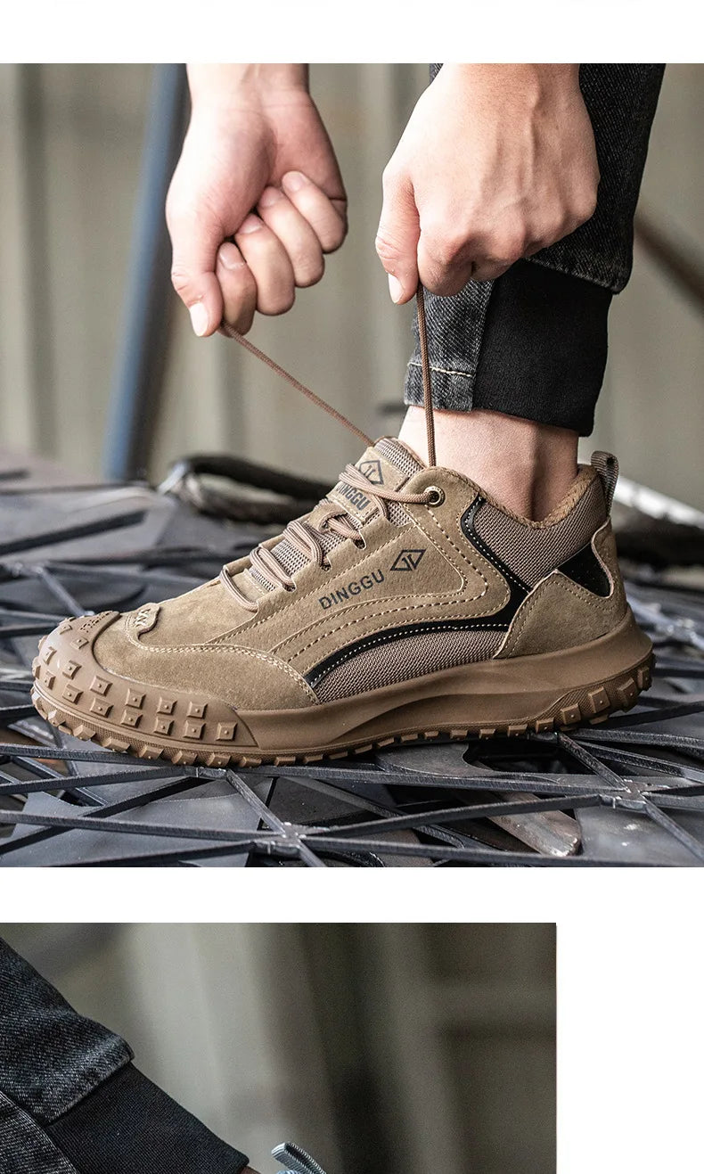 Męskie niezniszczalne bezpieczne buty robocze – ochronne sneakersy z stalowym noskiem, antypoślizgowe