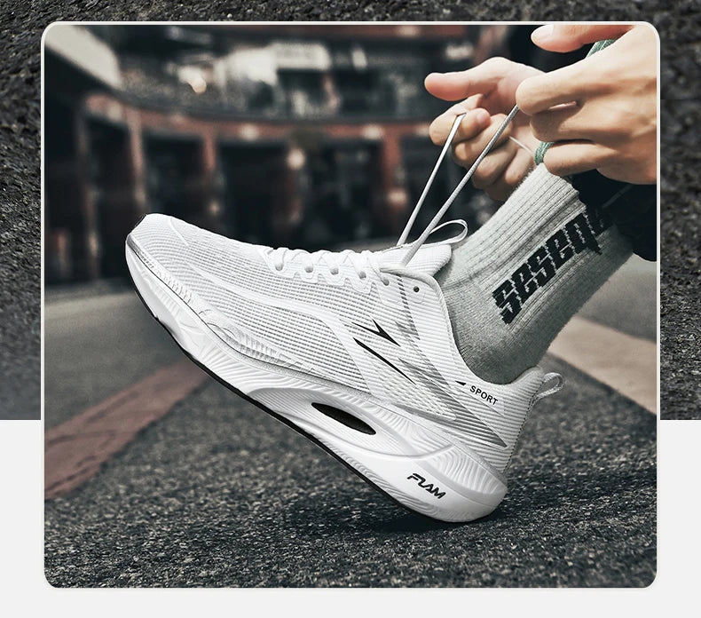 Męskie buty do biegania z karbonową płytką – lekkie sneakersy sportowe z poduszką powietrzną