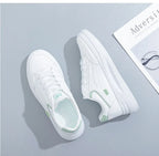 Damskie sneakersy z ekoskóry – oddychające, sznurowane buty do chodzenia i na co dzień na zewnątrz