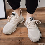 Męskie sneakersy z grubą podeszwą zwiększające wzrost – casualowe buty sportowe na sznurowadła