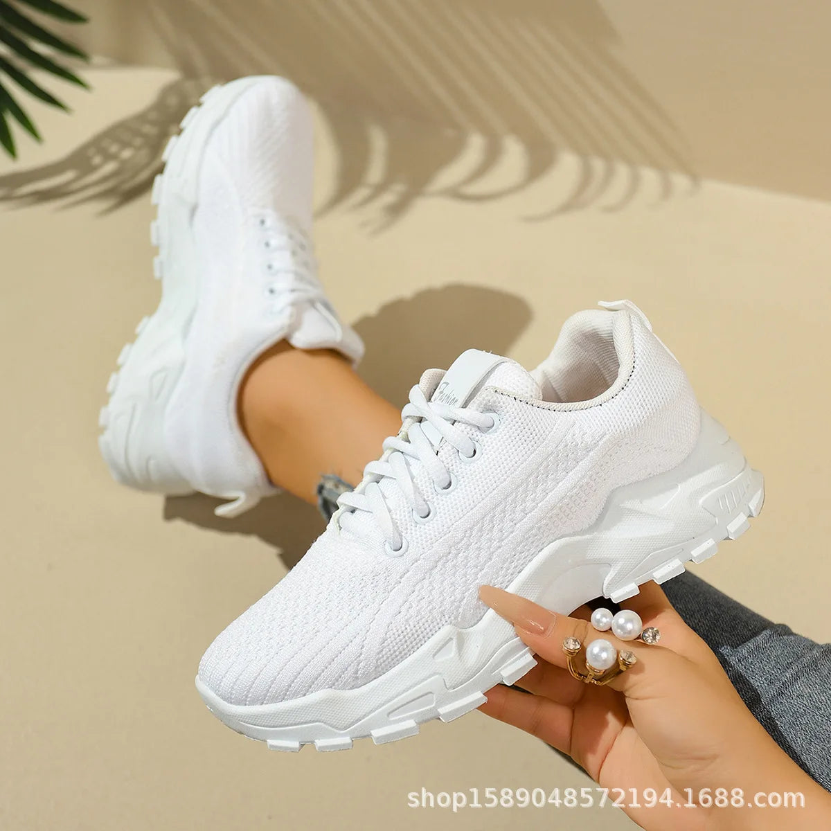 Damskie lekkie buty do biegania – oddychające siateczkowe sneakersy sportowe